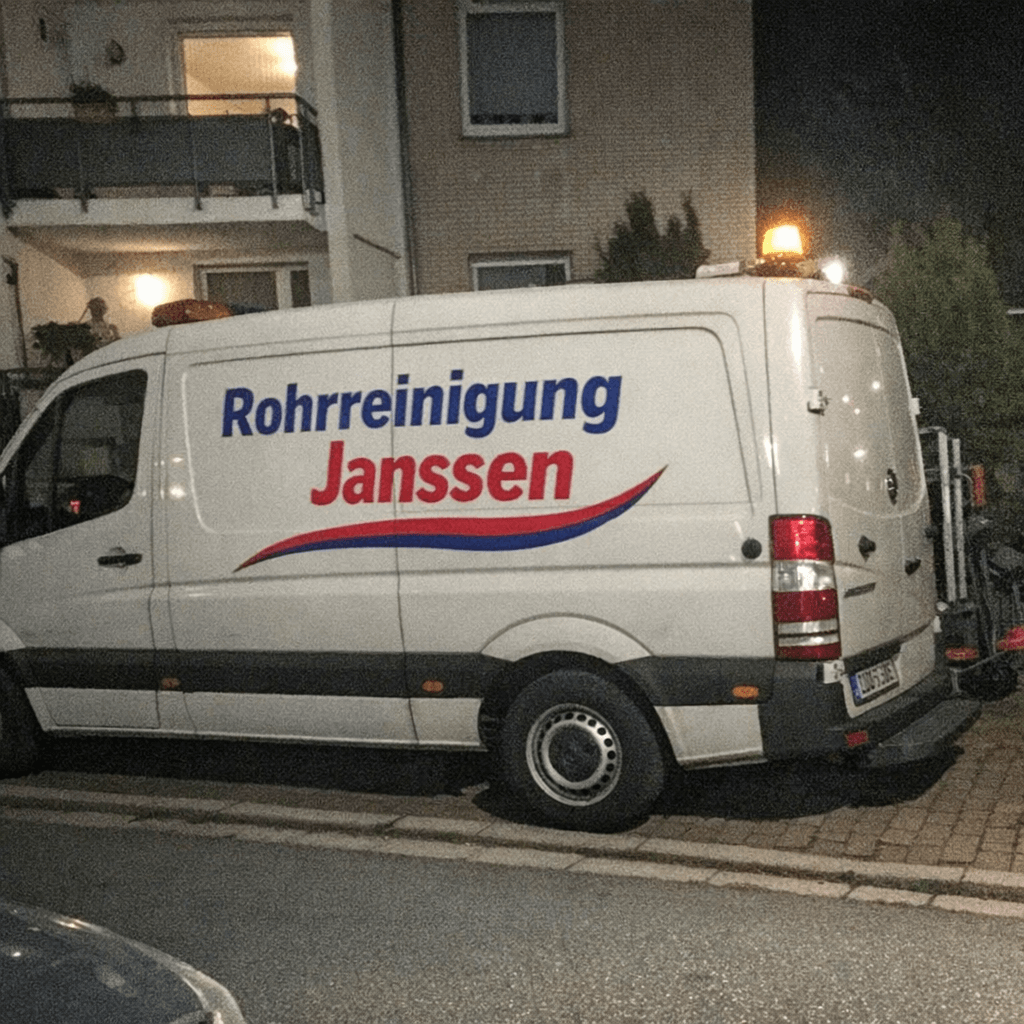 Voll ausgestattetes Einsatzfahrzeug für die Notdienst <strong>Rohrreinigung</strong> einsatzbereit vor Ort